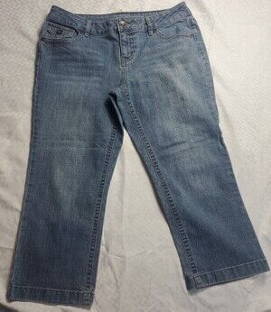 Apt 9 Slim Capri Jeans Womens Size 10P Petite Blue Denim